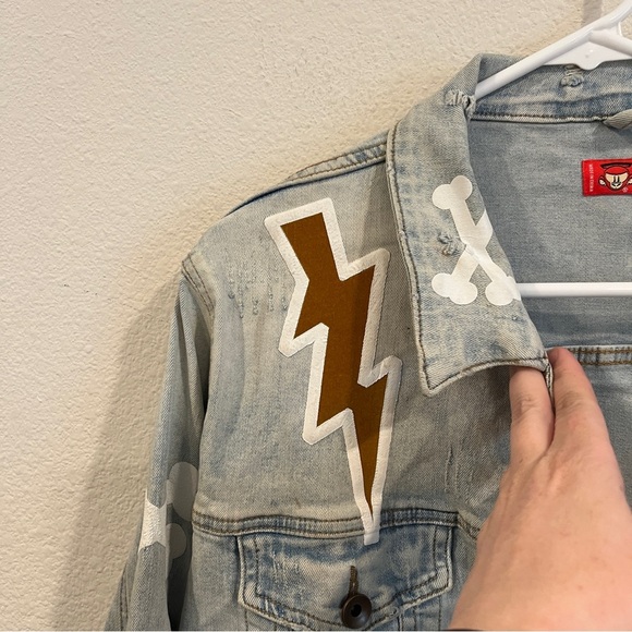 Monkey Money light wash denim jacket with large back graphic size 2XL - Picture 5 of 12